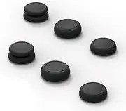 Skull & Co. Skin, CQC and FPS Thumb Grips Set Joystick Cap Analog Stick Cap for Nintendo Switch Joy-Con Controller - Black, 3 Pairs(6pcs)