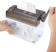 A6 Portable Hand Shredder, Manual Paper Shredder, Portable Paper Shredder, Mini Paper Cutting Machine with 1L Basket, Portable Hand Crank Shredder, Desktop Paper Shredder (Grey)