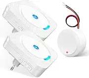 BESIMLIVE Wireless Signal Forwarding Wireless Doorbell Extension Set, Bell Forwarding for Existing Bell, 1 Wireless Converter Wireless Bell 2 Receivers (Built-in Transmitter 3-24 V AC 5-32 V DC)