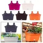 Balcony Railing Planter with Drainage Hole Flower Pot for Deck Windowsill