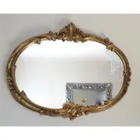 在飛比找ETMall東森購物網優惠-歐式復古玄關衛生間鏡子壁掛美法式化妝鏡北歐網紅古典雕花化妝鏡