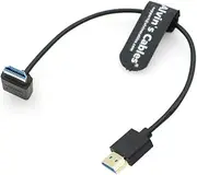 8K 2.1 HDMI Cable High Speed for Atomos Ninja V Monitor Straight to Down Angle HDMI Cord for Z CAM E2, Sony FS5| FS7| A7S3 Cameras 10inches|25CM