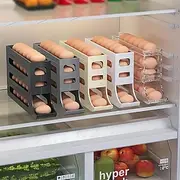 4 Tiers Egg Holder for Fridge,Egg Holder for Fridge, Eggs Dispenser Auto Rolling Egg Tray Storage 30 Egg Container Space-Saving Egg Roller for Refrigerator