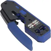 RJ45 Crimp Tool Pass Through Kit, All in One Ethernet Crimper Cat5e Cat6 Cat6a Crimping Tool, Network Cable Ethernet Jack with 6 8P8C Registered Jacks