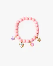 Pink Beaded Charm Detail Bracelet