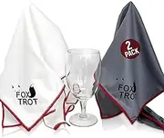 LARGE Microfiber Polishing Cloths (2 Pack White | Gray) | Streak Free Lint Free Shine And Clarity For Wine Glasses Stemware And More