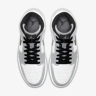 【NIKE 耐吉】Air Jordan 1 Mid 男 休閒鞋 運動 喬丹 球鞋 中高筒 穿搭 白灰黑(554724-092)