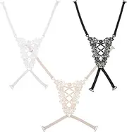 [DEARMAMY] 3pcs Bra Straps Women Bra Strap Lace Ladies Bras Shoulder Support Backless Push up Bra Soft Adjustable Breast Anti-skid Bra Shoulder Strap Bra Nylon