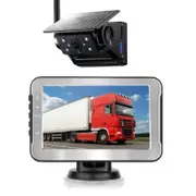 Solar Car Backup Camera Maggnitec 5 Inch LCD 2CH DVR Recorder Dual Power Supply 140 Wide Angle Recording Solar Rear View Automotive Night Vision RV Truck