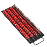 Portable Socket Organizer Tray Mixed Socket Rail Storage Set Heavy Duty Socket Organizer-Red
