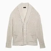 [Roberto Collina] White perforated cotton cardigan 52 IT White