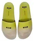 MSGM 'Ombré Two-Tone Micro Logo' Slide Men's Slip-On Pool Shoe Tan/Ylw US 10 NIB
