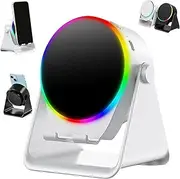 4-in-1 360° Rotating Bluetooth Speaker Stand, Cell Phone Stand with Wireless Bluetooth Induction Speaker, Anti-Slip Base Hd Surround Sound (White)