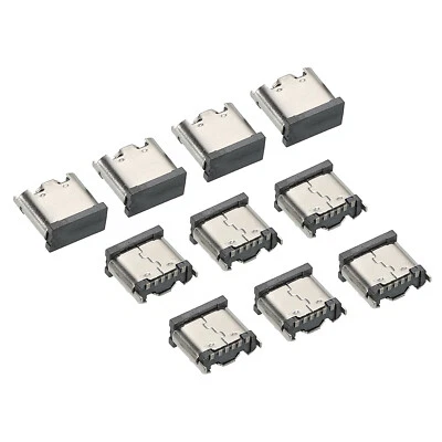 USB 3.1 Type C Connector 6Pins Female Plug Socket 180 Degree 8.8×8.9×4.5mm 10Pcs