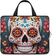 Laptop Case Sleeve Shockproof Computer Carrying Bag Colorful Sugar Skull Notebook Case Cover Laptop Bag Water Resistant Computer Cases Tablet Briefcase for Travel Business 12 Inch