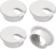 uxcell 4Pcs Cable Hole Cover, 1.38Inch/35mm ABS Desk Cable Wire Cord Grommet Hole Cover for Office Computer Desk Wire Organizer, White