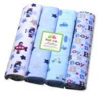 在飛比找蝦皮購物優惠-Kolaco 100% 純棉嬰兒毯套裝 4 收納毯彩色 Ka