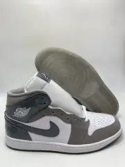 Nike Air Jordan 1 Mid SE White Cool Grey Medium Grey (HF3216 100) Men's Sz 12.5