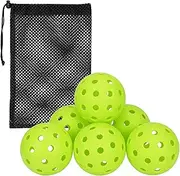 Outdoor Fluorescent Balls | 40Holes Hole Balls High Bounce Pickle Ball | Sport Accessories Fluorescent with Mesh Bag Outdoor Supplies for Indoor