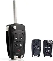 Replacement car Key fob Shell compatible with Holden Commodore VF, Che-vy Cruze Equinox Malibu Sonic Impala Bu-ick LaCrosse Regal Verano Encore Allure G-MC Terrain 5 Button Flip Car Key Case (Not Chip
