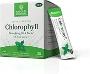 Natures Sunshine Extra Strength Chlorophyll Stick Packs Spearmint 30 to-go packs