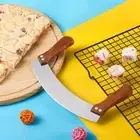 Curved Pizza Knife Stainless Steel Pie Cutter Scraper Nougat Cutter Pastry