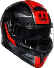 AGV Streetmodular Ledro Helmet, black-red, Size XS for Men Black Red