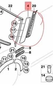 Genuine BMW Cover Column A Right MINI Cooper One R50 R52 R53 51137128158