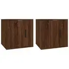 2pcs Wall-Mounted Wooden Cabinets TV Storage Unit Shelf Rack Bookcase Cupboards