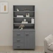 NNEVL Highboard Solid Wood Pine Dark Grey