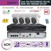 Hikvision 4CH 4K 8MP IP Camera Security CCTV System DarkFight MIC Speaker POE AU
