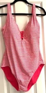 Tommy Bahama Women's Breaker Bay Reversible Lace Back One Piece Swimsuit NEW 16