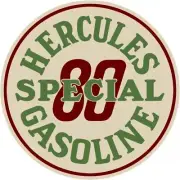 Hercules 80 Octane Special Gasoline NEW Sign: 24" Diameter Round USA Steel