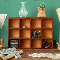 在飛比找ETMall東森購物網優惠-zakka木質化妝品復古桌面收納盒