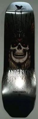 Powell Peralta Skateboards 7ply Andy Anderson Heron 3 silver foil Deck 8.45