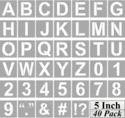 Alphabet Letter and Number Stencils 5 Inch - 40 Pack Large Letters and Numbers S