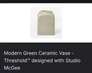 Modern Green Ceramic Vase- Threshold™ designed with Studio McGee