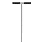 Stainless Steel Soil Probe, Adjustable Ground Rod Tool for Locating Septic Tanks, Underground Pipes, black & silver