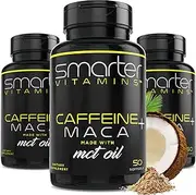 (3 Pack) Energy Pills with Maca Root - 200mg Caffeine Pills for Endurance, Stamina & Mood, PreWorkOut, Focus & Energerize W/Coconut MCT Oil, 50 Liquid Softgels