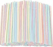 200 PCS Multiple Colors Straws, 20cm Long, Stripes, Suitable for Various Drinks, Juice, Milk (Multicoloured)