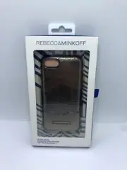 Rebecca MINKOFF Case For iPhone SE 3rd 2nd gen 8 7 Cracked Leather Anthracite
