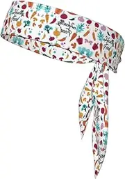 Healthy Food Sports Strap Double-Sided Headscarf Men's Bow Tie Sports Headscarf Running Yoga Exercise Headband