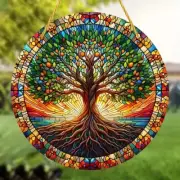 Tree of Life Suncatcher Window Hanging Acrylic Suncatcher Christmas Tree Ornamen