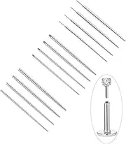 [Tornito] 12Pcs Surgical Steel Piercing Taper Insertion Pins 20G 18G 16G 14G External/Internal Threaded/Push In Body Piercing Stretching Kit Assistant Tools for Ear/Nose/Navel/Nipple/Lip/Eyebrow/Tongue
