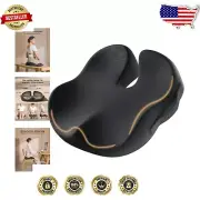 Unique Tailbone Cut-Out Memory Foam Cushion - Travel-Friendly Design for Comfort