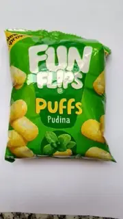 FUN FLIPS pudina flavour puffed snacks 17gm each (select your pack)