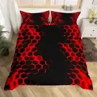 Black Honeycomb Bedding Set Geometric Honeycomb Comforter Cover for Kids
