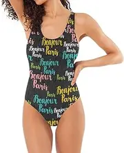 [Joitme] Blue Red Checkered Plaid Women's One-Piece Swimsuits Shorts, Women Swimwear One-Piece S-XL