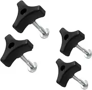 DACUAN 4Pcs Triangular Handle Fastening Screw Set, Lawn Mower Nut Triple Angle Handle Knob Nut Bolt Screw,
