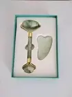 Jade Roller & Gua Sha Massage Roller Set For Stress Relief Puffy Eyes Smoothing